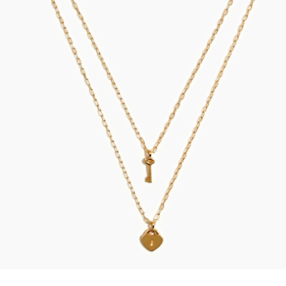J.Crew Heart Lock & Key Layered Necklace - Picture 5 of 5